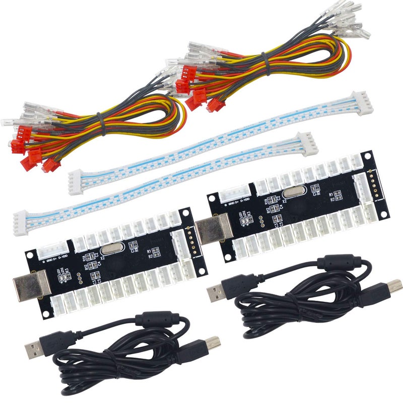 SJ@JX 2-Player LED USB Encoder to Arcade Joystick and LED Arcade Buttons for PC, MAME and Retro Pie - Image 1